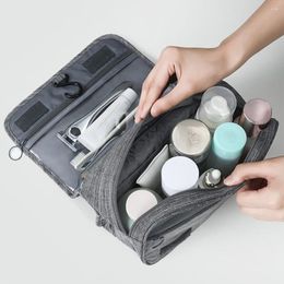 Cosmetic Bags Women Waterproof Nylon Bag Travel Foldable Makeup Toiletries Organiser Hanging Dry Wet Separation Storage