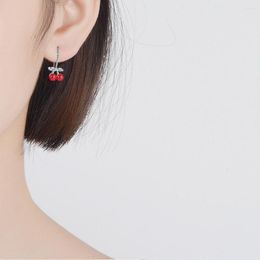 Hoop Earrings Chandler Handmade Red Bead For Women Charm Pendientes Stone Beads Cherry Dangle Wedding