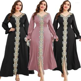 Ethnic Clothing Women Elegant Plus Size Large Maxi Dress 2023 Spring Long Sleeve Muslim Turkey Abaya Evening Party Festival Robe Islam