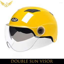 Motorcycle Helmets With Double Sun Visor Summer Helmet Quality Men Women Electric Scooter Safety Opens Equipment