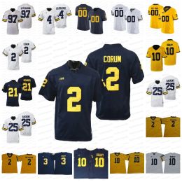 Football Jerseys Custom Michigan Football Jersey Josh Metellus Hassan Haskins Reuben Jones Ben Mason Jared Wangler Grant Perry Sean McKeon G