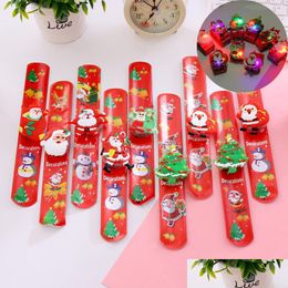 Party Decoration Christmas Ring Pops Snowman Santa Elk Wrist Bracelet Kids Gift Decor Lz0623 Drop Delivery Home Garden Festive Suppl Dhfmt