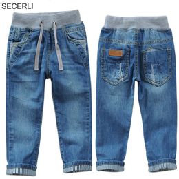 Jeans Kids Boys Jeans Trousers 2 To 14 Y Children Boys Denim Pants Spring Autumn Elastic Waist Boys Casual Pants 230424