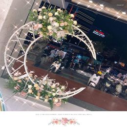 Party Decoration Wedding Arch Metal Iron Decor Flowers Crescent Background Backdrop Stand