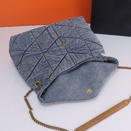 2023 Fashion Designer High quality denim fabric paired with earthy frosted shoulder strap denim bag single shoulder bag 5A 4762