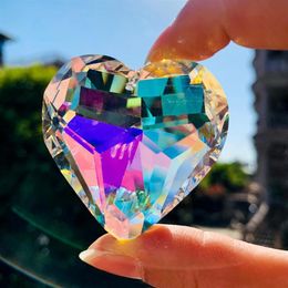 Chandelier Crystal Fire Polished AB Colour Heart Accessory Sun Rainbow Catcher Prism DIY Necklace Earring211O