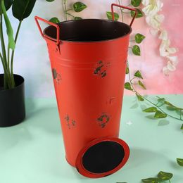 Decorative Flowers Plants Decor Flower Vase Desktop Farmhouse Planter Galvanised Vintage Bucket Rustic Metal