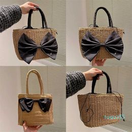 beach bags designer bag cute bow beach totes Fashion Weave Straw Bags women travel handbags shoulder bag purse