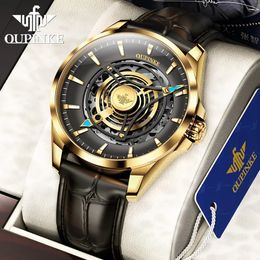 Other Watches OUPINKE 3206 Men's Automatic Mechanical Watch Japan Imported Movement Sapphire Mirror Original Leather strap Wristwatch Male 231123