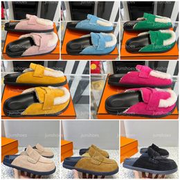 Go Mule slippers Designer Men Women Baotou slippers luxury Classic Plush Half Tuo Baotou Slippers outdoors Fashion Flat Sandals Shoes Size 35-45