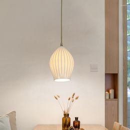Pendant Lamps French Wabi-Sabi Ceramic Chandelier Dining Room Bedroom Bar Porch Cloakroom Suspension Light Home Decor