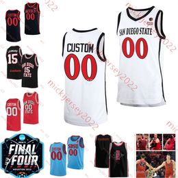 San Diego State Aztecs Basketball 2023 Final Four Jersey Magoon Gwath Jay Pal BJ Davis Reese Dixon-Waters Ryan Schwarz Miles Heide Ryan Raad Custom Jersey