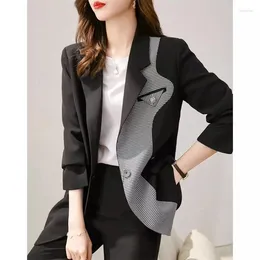 Women's Suits Ladies Blazer 2023 Spring Autumn Casual Temperament Be All-match Suit Coat Fashion Splicing Comfortable Lady