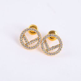 Fashion Women Luxury Designers Diamond Earrings Hoop Stud Jewellery Circle Letter F Brand Studs Men Earing Bracelets Hoops Wedding 2304225BF