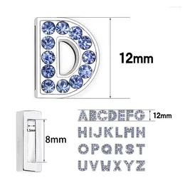 Pendant Necklaces A-Z 50pcs Alloy Rhinestone Alphabet 8mm Slide Letters Charms Fit DIY Wristband Bracelet Collar Jewelry Making Women Kids