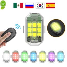 Wireless Remote Control LED Strobe Light 7 Colours Anti-Collision Warning Lamp Light USB Charging for Motorcycle Car Bike Scooter