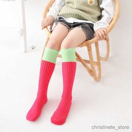 Kids Socks Fashion infant girls over keen high long socks warmer Colour contrast Multicolor Vertical Stripes baby Kids Children Calf Socks R231125