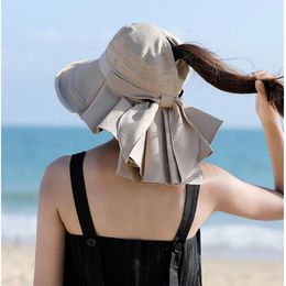 Wide Brim Hats Fashion Designer Lightweight Hole Visor Summer Bucket For Women Big Outdoor Eye Protection Sunscreen Cap