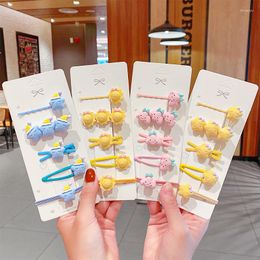 Hair Accessories Korean Style Kids Sweet Cute Star Hairpin Set Children Headwear Rope Elastic Baby Clips Summer