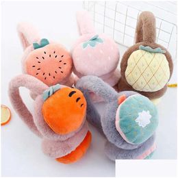 Ear Muffs Ear Muffs Years Old Fruit Shape Warm Imitation Plush Lovely Antize Earmuffs R231009 Drop Delivery Fashion Accessories Hats, Dhksg