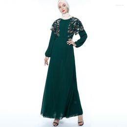 Ethnic Clothing Sequins Elegant Muslim Dress Robe Kaftan Caftan Eid Abaya Arabic Vestidos Turkey Kimono Dresses Abayas For Women Dubai