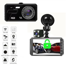 BT200 4 Inch IPS Touch Screen Dash Cam 1080P Car DVR Dual Lens Dash Camera Dashcam Wide Angle Video Recorder Rear Camera Night Vision