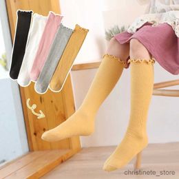 Kids Socks Ruffle kids girls over the knee high socks soft cotton ventilation sweet baby long socks stripe princess child warm student sock