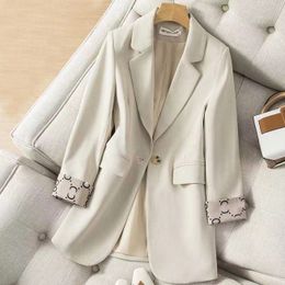 пальто дизайнерское женское зимнее пальто женский костюм ретро модная женская однотонная серия профессиональная куртка A-зернистая пуговица облегающая темперамент негабаритная женская одежда