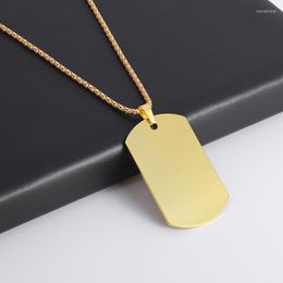 Pendant Necklaces Classic Simple Basic Stainless Steel Dog Tag Necklace For Men Women Casual Leisure Street Party Accessories