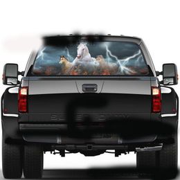 1pcs for SUV Truck Van Car Personalise Car Rear Window white horse color Deer Graphic Sticker - Universal Scratch Hidden Car Sticker best gift