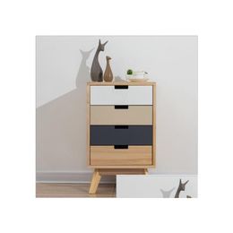 Bedroom Furniture Nordic Simple Modern Solid Wood Bedside Cabinets Storage Cabinet Receiving Four Bucket Drop Delivery Home Garden Dhx2P
