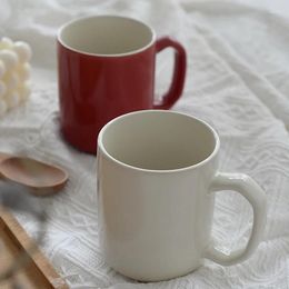 Mugs Under Glaze Coloured Ceramic Cups Solid Colour Minimalism Red Large Capacity Glass Creative Household High-value Vintage Mug