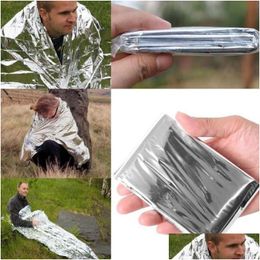 Emergency Preparedness Wholesale Portable Outdoor Life-Saving Blanket Survival Tool Waterproof Foil Thermal First Aid Rescue Blankets Dh2Us