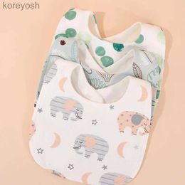 Bibs Burp Cloths 3PCS Baby Feeding Drool Bib New Cotton Infants Saliva Towel Soft Burp Cloth For Newborn Toddler Kids Boys Girls BibsL231125