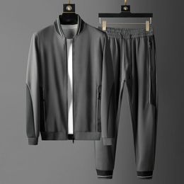 Men's Tracksuits Minglu Sport Mens Sets sweatshirtspants Luxury Baseball Collar Zipper Male Suits Plus Size 5xl Slim Fit Casual Man Sets 230425