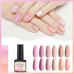 Nail Gel 8ml Nude Colour Polish Pink Rose Varnish Semi Permanent Soak Off UV LED Nails Art