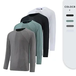 Men's T Shirts Autumn Sports T-shirt Long Sleeve Outdoor Casual Loose Fast Dry Clothes Fitness Running Training Tops Tee Men