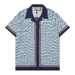 Fashion Hawaii Floral Letter Print Beach Shirts Men's Designer Silk Bowling Shirt Casual Shirts Men Summer Short Sleeve Dress Shirts M-3XL jj