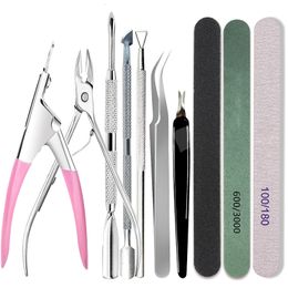 Nail Manicure Set Nail Set Art Sand Files Buffer Sponge Block Brush Nail Scissors Kit With Cuticle Nipper Manicure Set UV Gel Polish Tools 230425