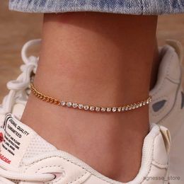 Anklets 2023 New Stainless Steel Plating Waterpoof Zircon Freshwater Pearl Rope Chain Gold Color Anklets For Women R231125