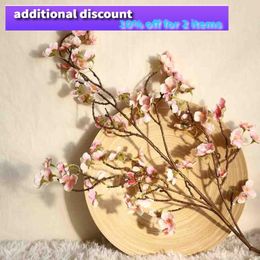 Decorative Flowers Artificial Flower Cherry Spring Plum Peach Blossom Branch 74cm Silk Tree Bud For Wedding Party Decors & Wreaths