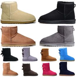 Snow Boots Designer Women Fur platform Ladies Real Sheepskin Wool Low-cut Warm Shoes Man and Winter Short Super Mini mens womens Tasmans High quality shoes