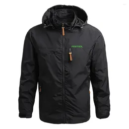 Men's Hoodies Festool Tools Casual Spring Autumn Waterproof Jacket Windbreaker Fashion Coat Hiking Outerwear Clothing