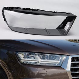 Car Front Headlight Lens Cover Lampshade Glass Lampcover Caps Headlamp Shell Transparent Light Lamp Case For Audi Q7 2016~2019