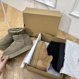 Designer Classic Ultra Mini Boots Snow Boot Platform Women Men Fur Sheepskin Tasman Tazz Chestnut Sand Mustard Seed Beige Driftwood Australian Winter Ankle shoe TRW