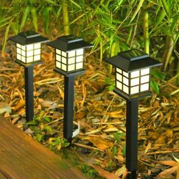 Lawn Lamps Outdoor Rainproof Solar LED Lawn Light Small House Mini Solar Light Small Palace Courtyard Garden Lamp Q231127