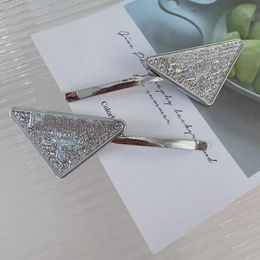 Women Triangle Letter Hair Clip Crystal Special Letters Barrettes for Gift Party Fashion Hair Accessories