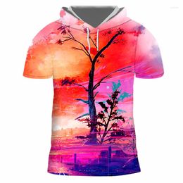 Men's T Shirts IFPD EU/US Size Hooded Tshirt Men Tree 3d T-shirt Metal Print Shirt Funny Hip Hop Harajuku Mens Clothing