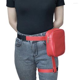 Waist Bags Trend Women Leg Girl Solid Colour PU Bag Stylish Pack For Hiking Motorcycle Female Side Pouch Purse