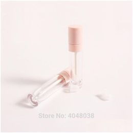 Packing Bottles Wholesale Empty Lip Gloss Container Clear Bottle Pink Cap Tube Lipstick Refillable Plastic 40Pcs1 Drop Delivery Office Dhthp